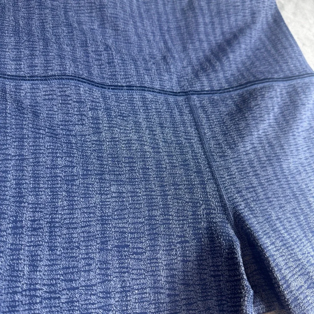 Athleta Elation Textured Straight Leg‎ Pants Blue Herringbone Small Petite SP